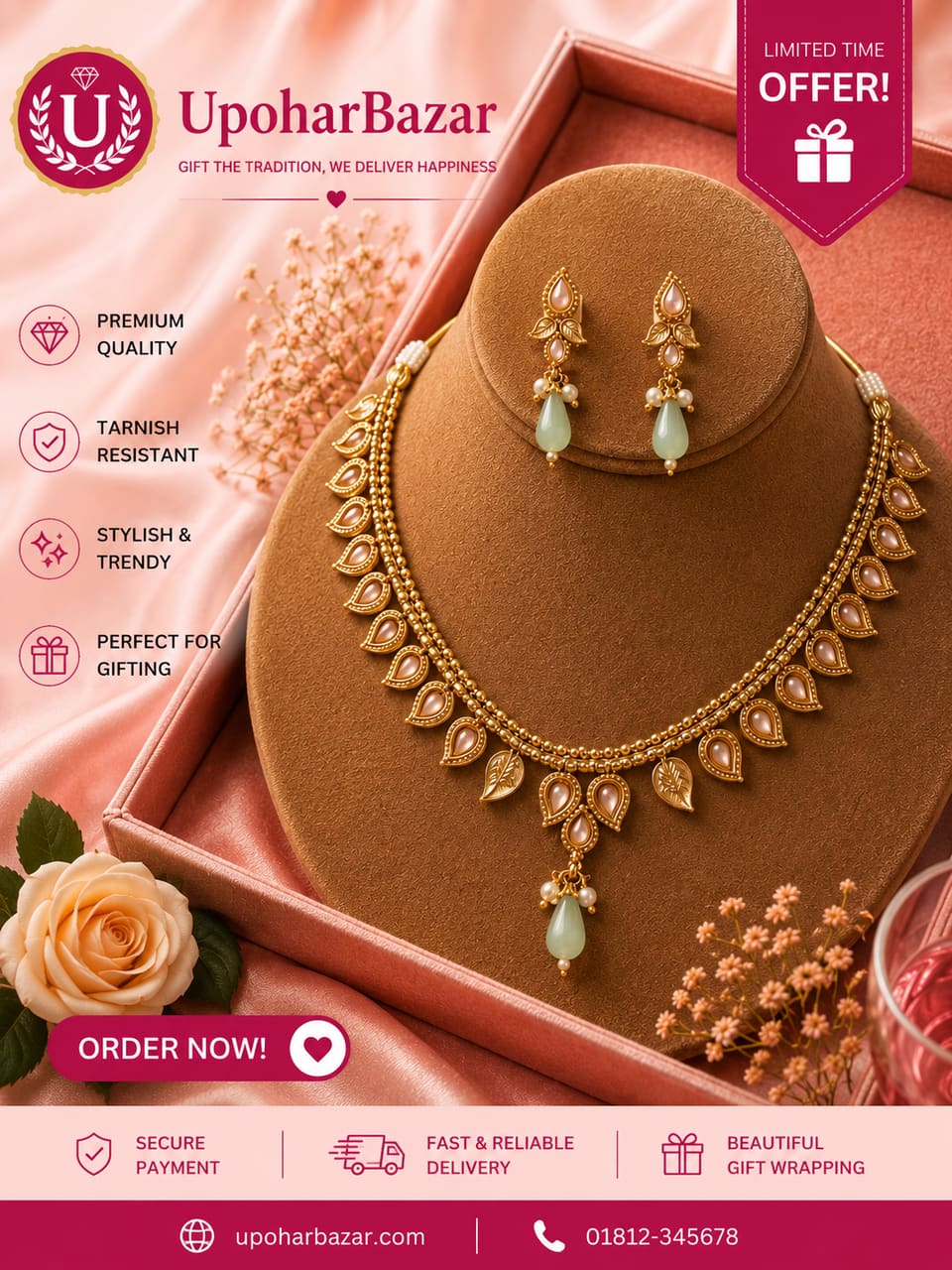 American diamond jewellery necklace set