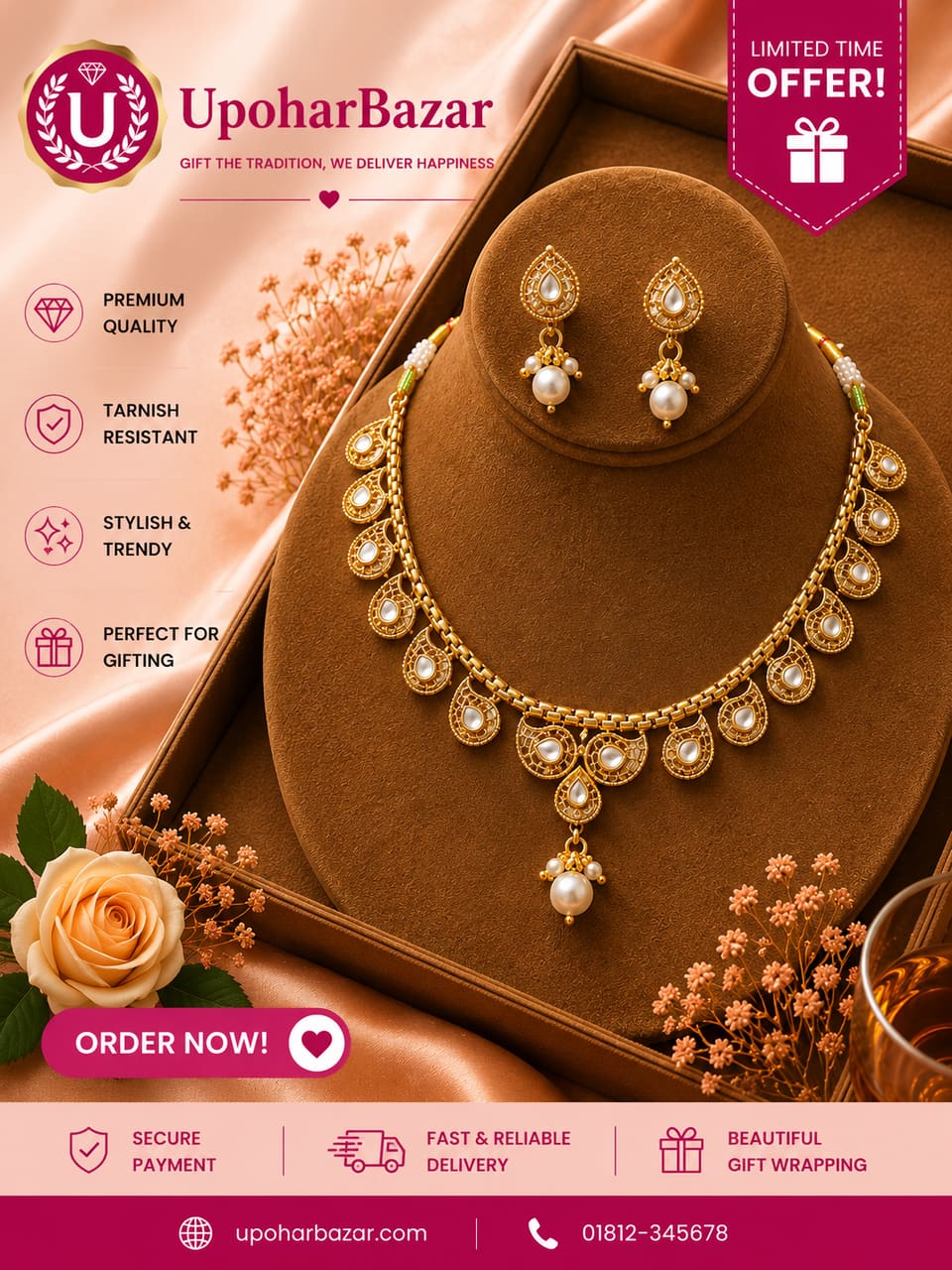 American diamond jewellery necklace set