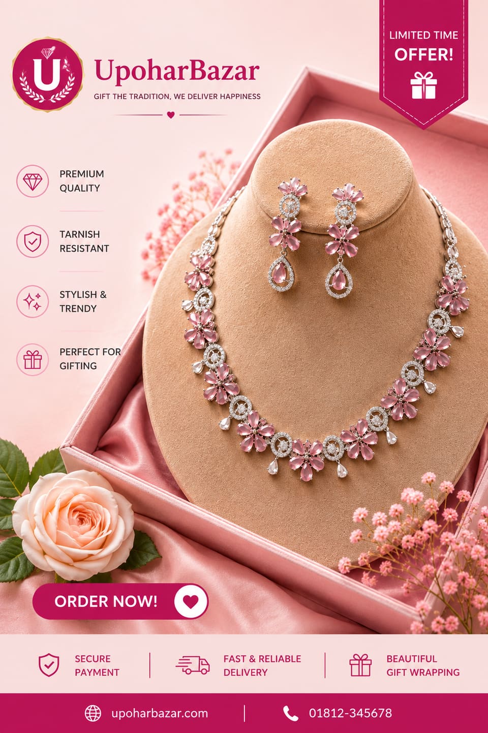 American diamond jewellery necklace set