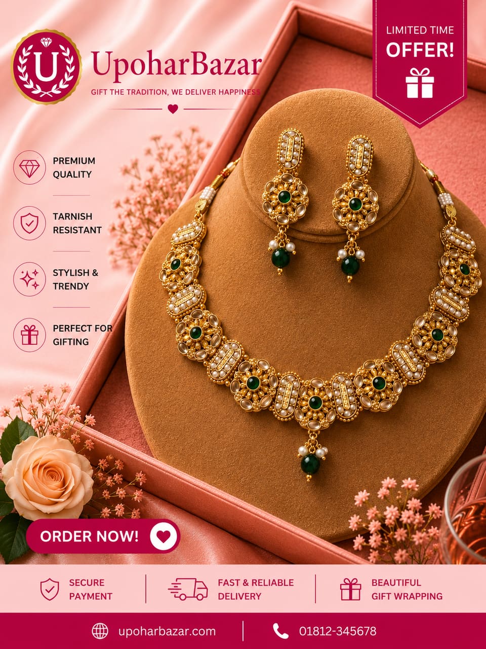 American diamond jewellery necklace set