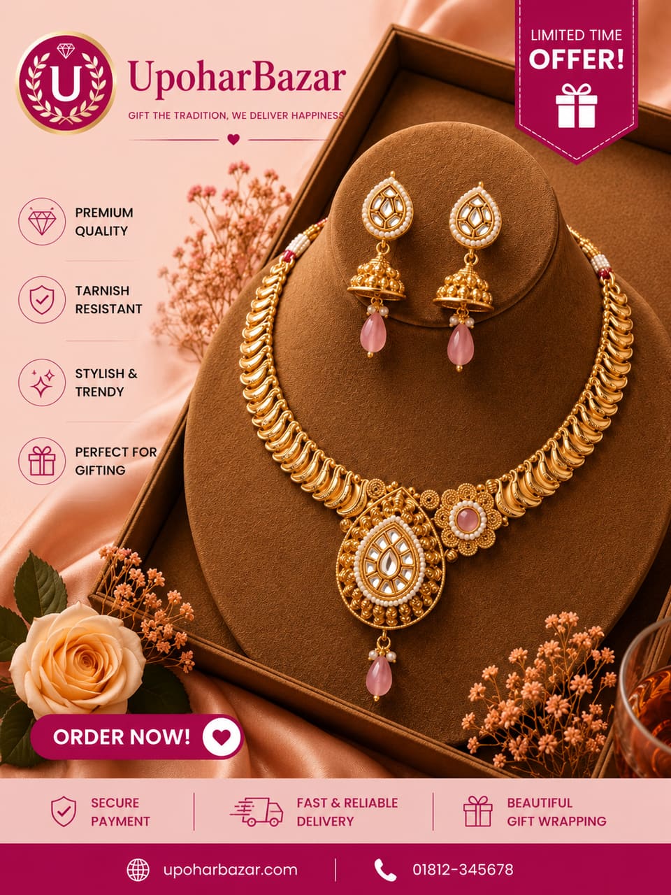American diamond jewellery necklace set
