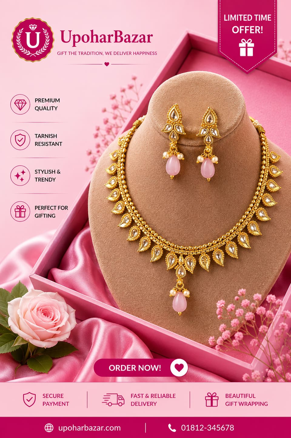 American diamond jewellery necklace set