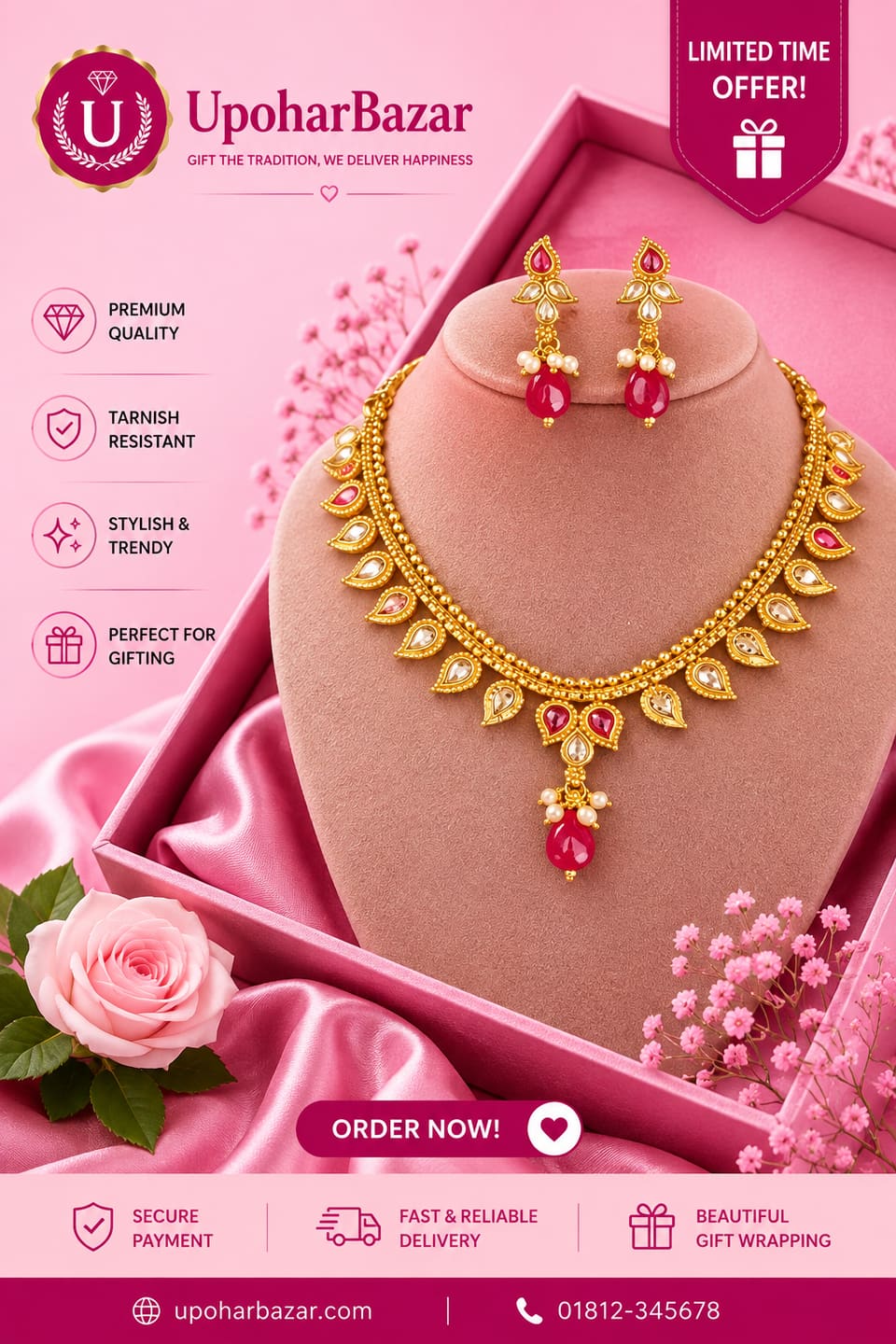American diamond jewellery necklace set